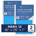 thumbnail image 1 of Medify Air 16x25x1 Air Filter, MERV 12 Pleated with HEPA, HVAC Furnace Filter, 2-Pack, 1 of 6