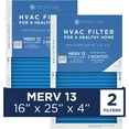 thumbnail image 1 of Medify Air 16x25x4 Air Filter, MERV 13 Pleated with HEPA, HVAC Furnace Filter, 2-Pack, 1 of 6