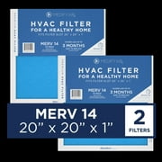Medify Air 20x20x1 Pleated Filter 95% Particles HEPA Air Cleaning (MERV 14, 2-Pack)