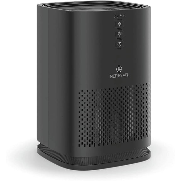 Medify Air Black MA-14 Air Purifier with HEPA Filters I Smoke Dust Odors Pet Dander I 3 in 1 with Pre-filter HEPA H13 & Activated Carbon I Removal of 0.1 to 0.3 microns I 428 Sq ft Coverage I 1-Pack