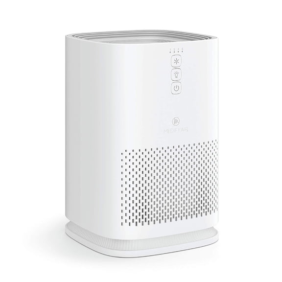 Medify Air MA-14 White Air Purifier | 3-in-1 Pre-Filter, HEPA & Activated Carbon Filter | Removes Smoke, Dust & Odors | 428 Sq Ft | 1-Pack