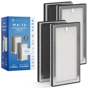 Medify Air MA-15 Replacement Filter 2-Pack | 3-in-1 Pre-Filter, HEPA H13 & Activated Carbon Filter | Removes Smoke, Dust & Odors | MERV 17