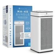 Medify Air White MA-40 Air Purifier w/ HEPA Filters I Smoke Dust Odors Pet Dander 3 in 1 w/ Pre-filter HEPA H13 & Activated Carbon I Removal of 0.1 to 0.3 microns I 1,793 Sq ft Coverage I Value Pack