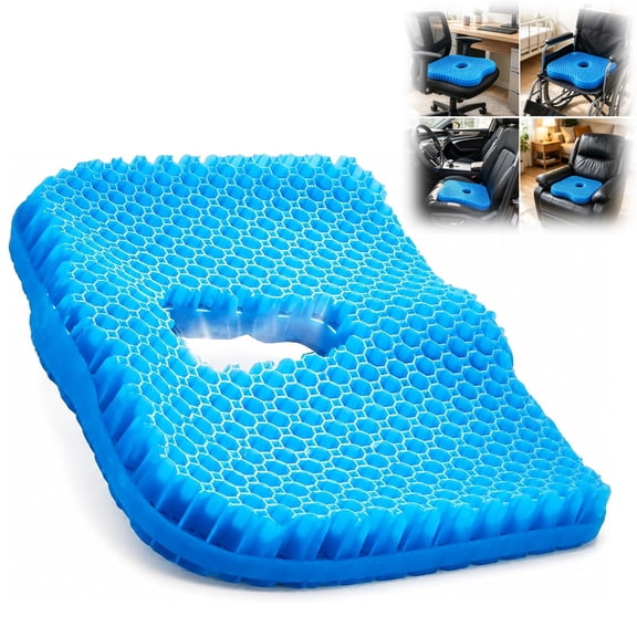 Medigel Tailbone Cushion, Seat Cushion with Tailbone Cutout, 2-Inch Honeycomb Gel Pad for Office Chair, Car & Wheelchair