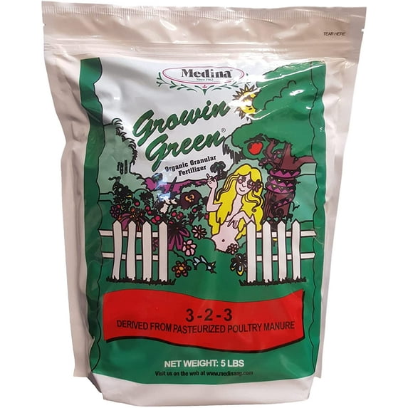 Medina Agriculture Products Growin Green Organic Granular Fertilizer, 5 lb