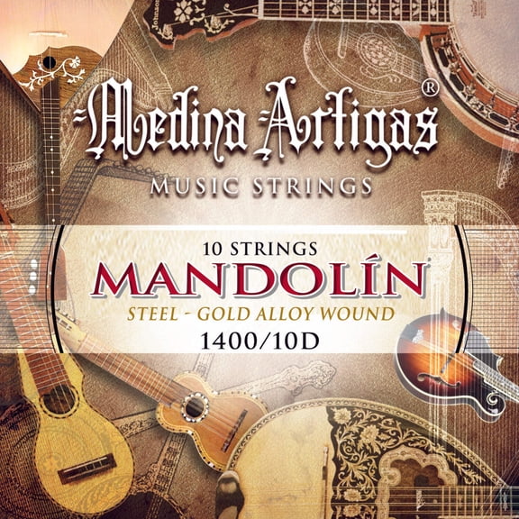 Medina Artigas LATIN AMERINA MANDOLIN 10 String Steel - Golden Alloy Wound (1400/10D)