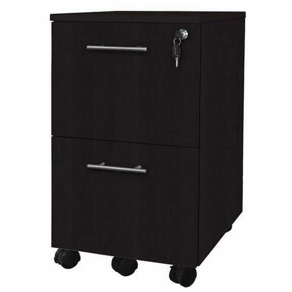 Medina File & File Mobile Pedestal, Mocha - 26.75 x 15.5 x 18 in.