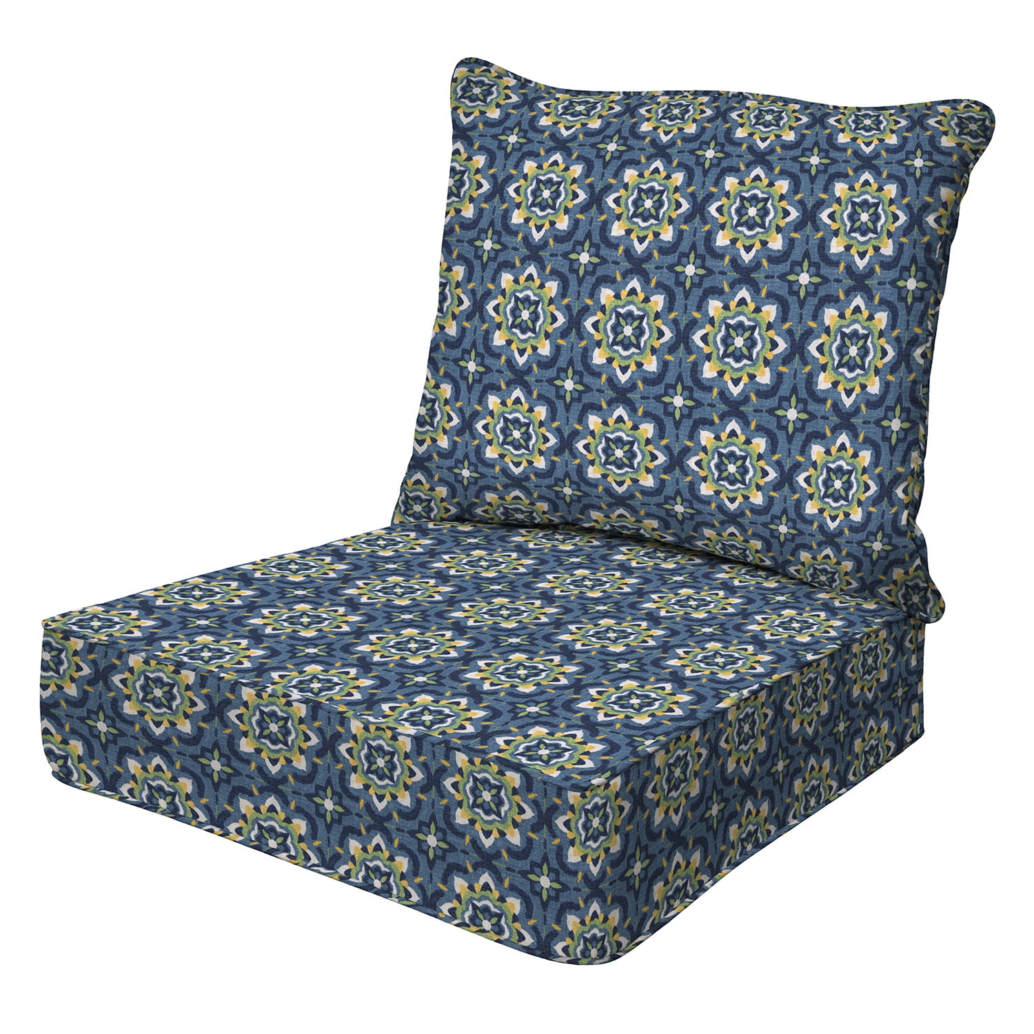 Medina Medallion Blue Outdoor Deep Seating Cushion Set