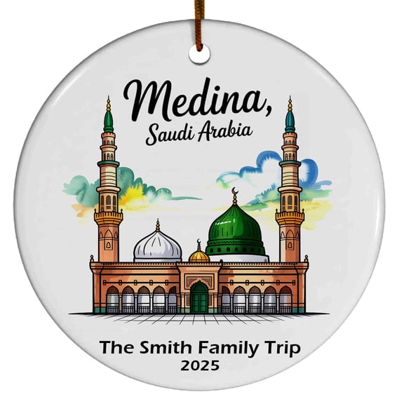 Medina Saudi Arabia Christmas Ornament, Collection of City Travel Souvenirs for Family and Friends, Christmas Tree Ornament City Travel, Trips of The Year, Christmas Ornament 2025