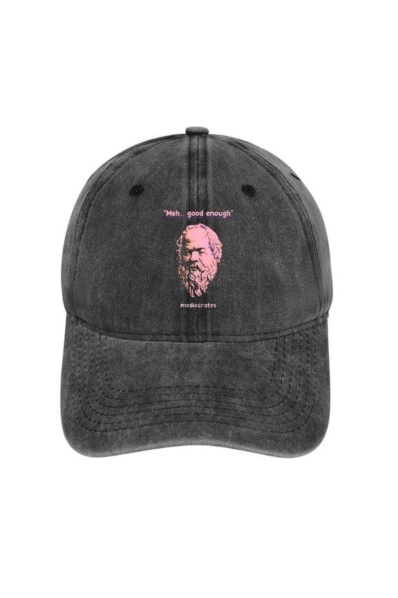 Mediocrates Charcoal Baseball Cap for Men Women, Adjustable Snapback Hats Cotton Hat