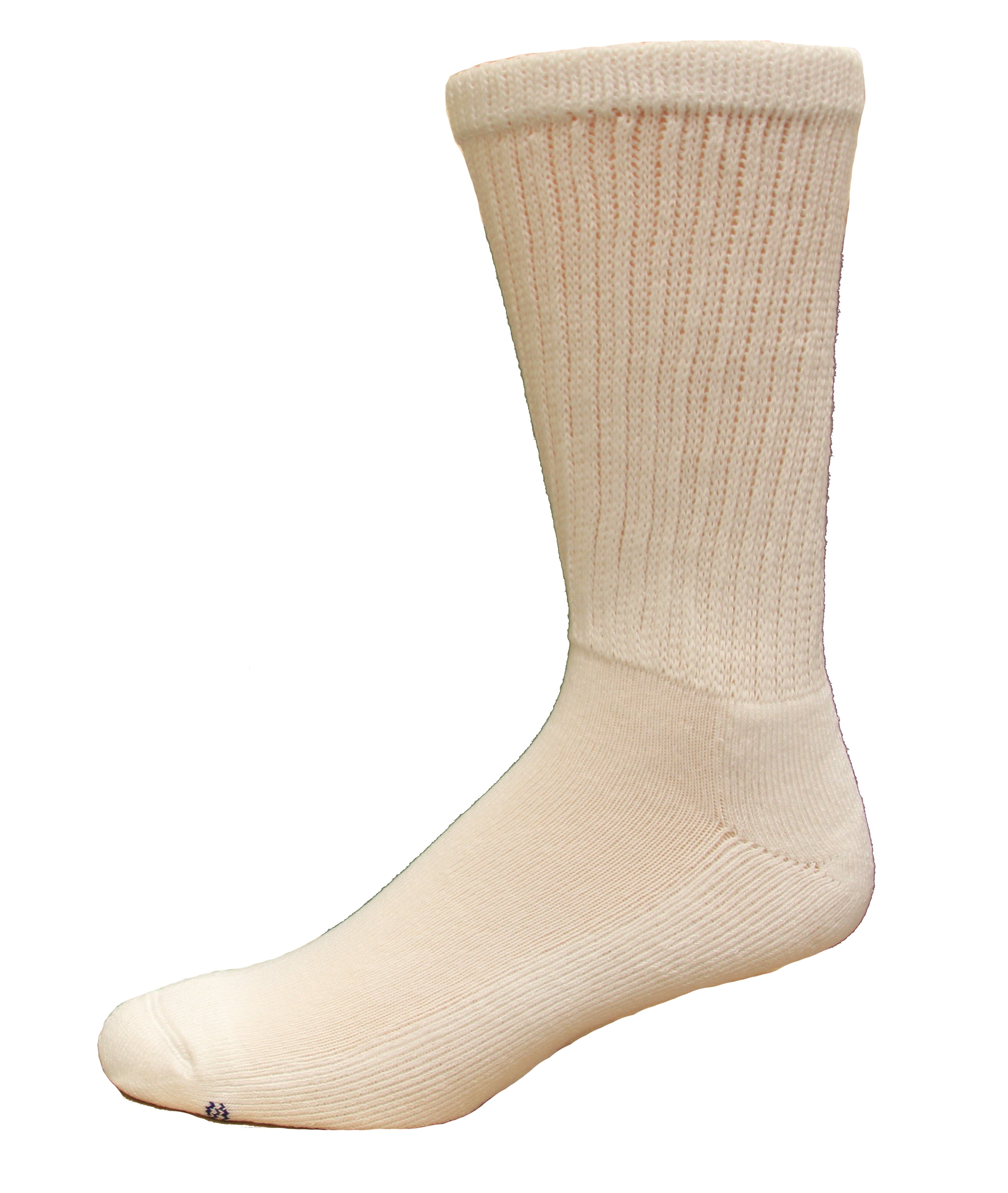 Medipeds Coolmax Cotton Half Cushion Crew Socks 2 Pair, White, M13-15