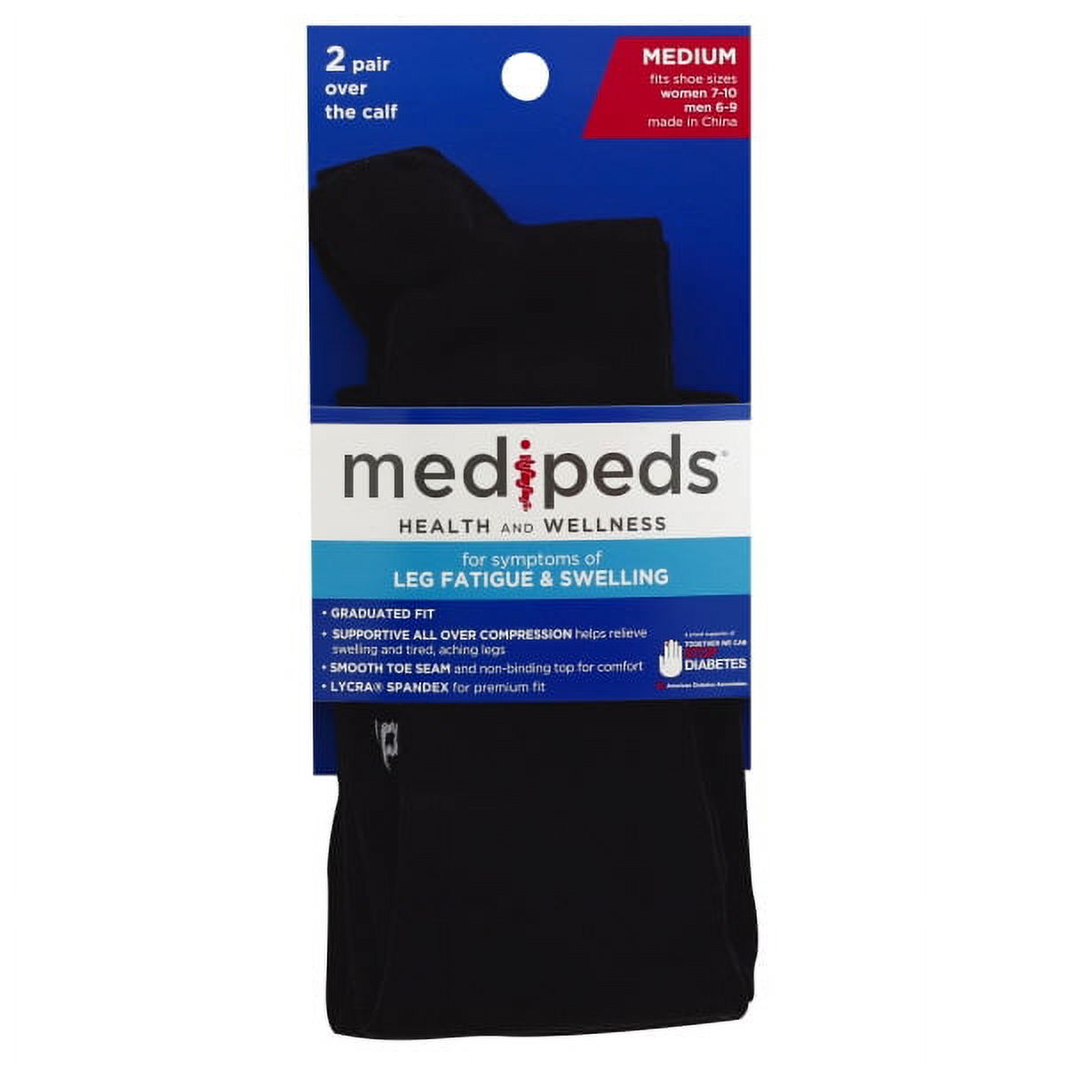 Medipeds Medium Over the Calf Socks 2 Pair - Walmart.com