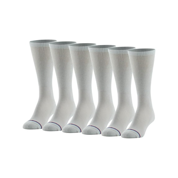 MediPeds Women's Half Cushion Crew Socks, 6 Pairs