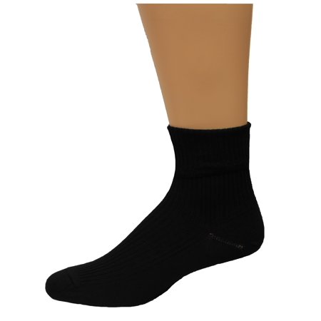 Medipeds Womens Lightweight Turncuff 1 Pair Medium Black
