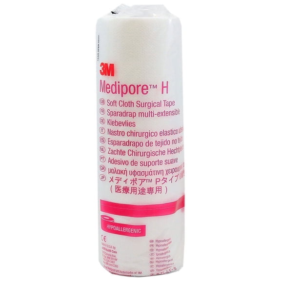3M 2868 Medipore H Soft Cloth Surgical Tape 8" x 10 yd - 1 Roll, Hypoallergenic