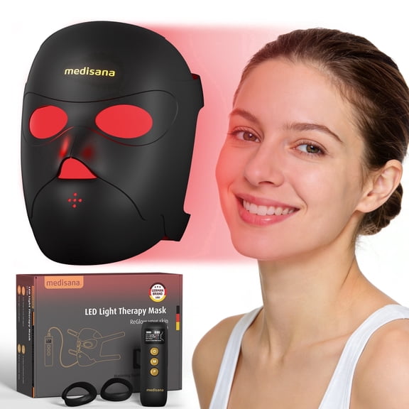Medisana 3D Red Light Therapy for Face, Facial Fit Red Light Therapy Mask with 3 Modes, 830NM Infrared, Cordless Red & Blue Light Mask, 5200mAh Rechargeable, 336 LEDs for Anti-Aging Skin Care