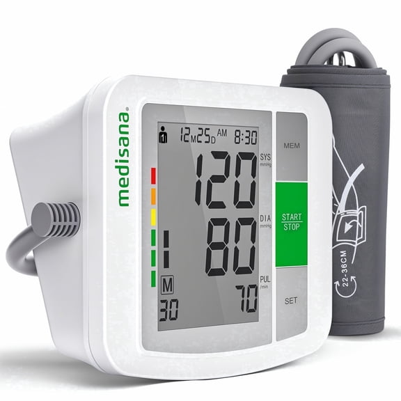Medisana Accurate Upper Arm Blood Pressure Monitors for Home Use, Automatic Digital BP Monitors Machine Blood Pressure Cuffs,2 Users,180 Record,Large Display Screen