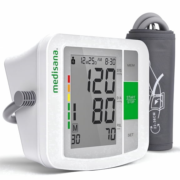 Medisana Accurate Upper Arm Blood Pressure Monitors for Home Use, Automatic Digital BP Monitors Machine Blood Pressure Cuffs,2 Users,180 Record,Large Display Screen