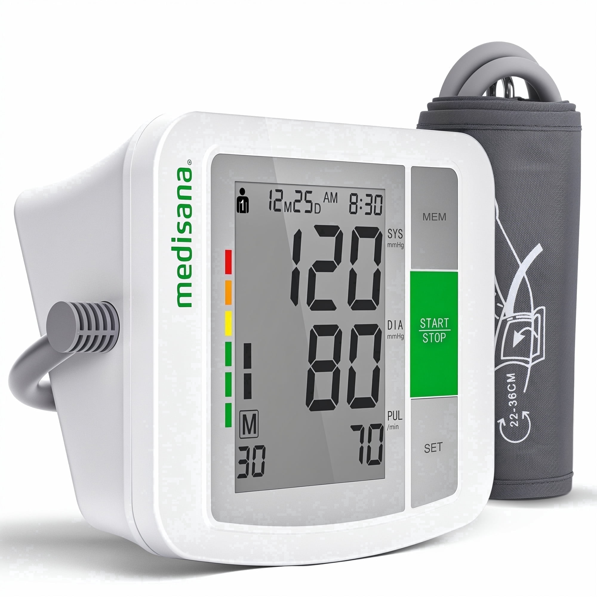 Medisana Accurate Upper Arm Blood Pressure Monitors for Home Use, Automatic Digital BP Monitors Machine Blood Pressure Cuffs,2 Users,180 Record,Large Display Screen