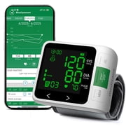Medisana Bluetooth Wrist Blood Pressure Monitor for Home Use, Automatic Digital BP Machine with Adjustable Wrist Cuff, 2x99 Memory, VA Full View Screen, 4-Color Backlight