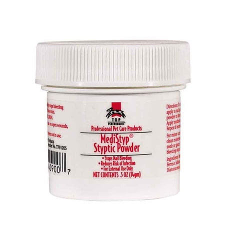 Medistyp Styptic Powder for Dogs with Benzocaine Stops Pain and Bleeding 0.5 oz