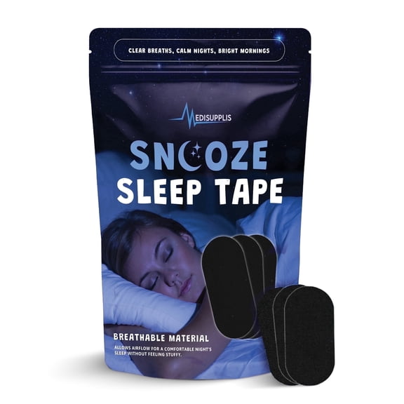 Medisupplis Hypoallergenic Mouth Tape Strips for Snoring Relief, Sleep Tape 30-Count