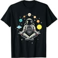 thumbnail image 1 of Meditating Astronaut - Galaxy Spaceman Astronomer Cosmos T-Shirt, 1 of 4