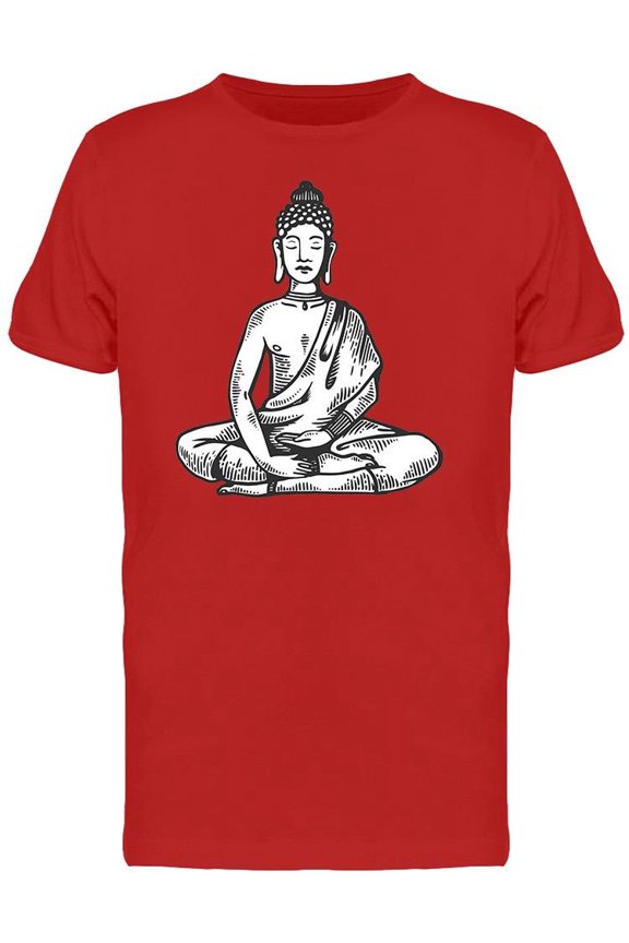 Meditating Buddha Lotus Pose T-Shirt Men -Image by Shutterstock, Male Large
