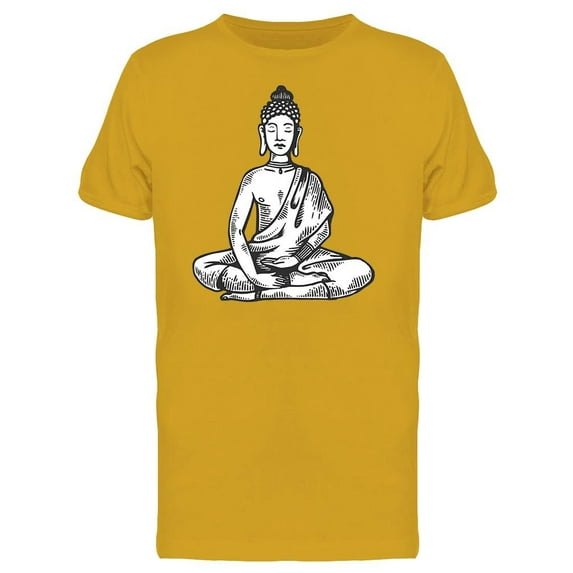 Meditating Buddha Lotus Pose T-Shirt Men -Image by Shutterstock, Male Small