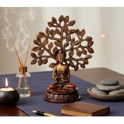 Meditating Buddha with Nirvana Bodhi Tree Samadhi Showpiece Statue Sculpture Figurine Home D cor