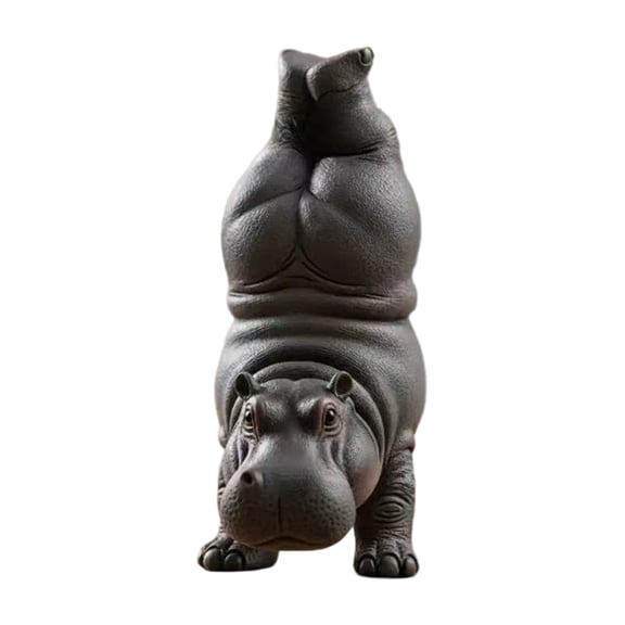 Meditating Clumsy Hippo Statue Artistic Plastic Home Decors For Meditations Room Collectible Figurine Gift