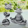 thumbnail image 1 of Meditating Frog Statue Resin Animal Figurine Yoga Zen Garden Decor Desktop Ornament Relaxation Gift for Home Office, 1 of 7