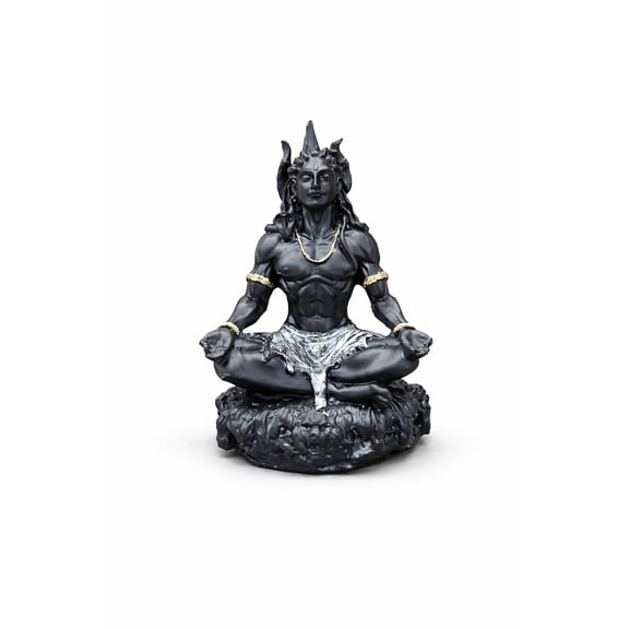 REGVO 6.3 in Meditating Lord Shiva Idol Garden Statues, Decorative Showpiece for Home Temple Office Desk