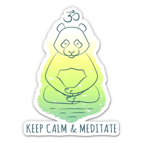 Meditating Panda - 3" Vinyl Sticker - For Car Laptop Water Bottle Phone - Waterproof Decal