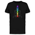 thumbnail image 1 of Meditating Silhouette Chakras T-Shirt Men -Image by Shutterstock, Male 3X-Large, 1 of 2
