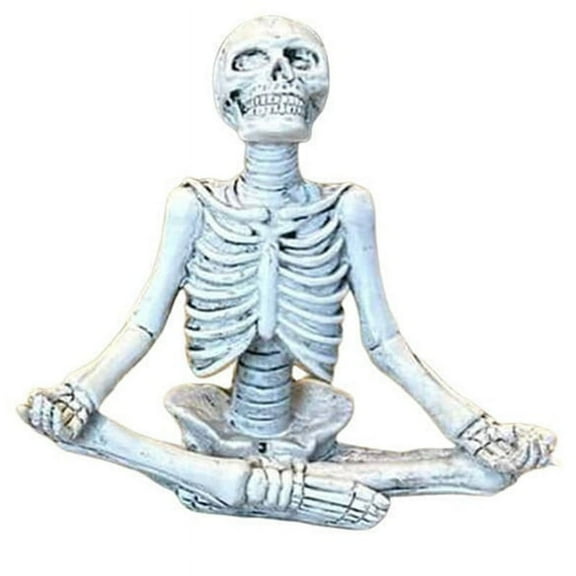 Meditating Skeleton Flower Pot Skull Plants Pot Halloween Decorative Garden Flower Pot Sculpture B