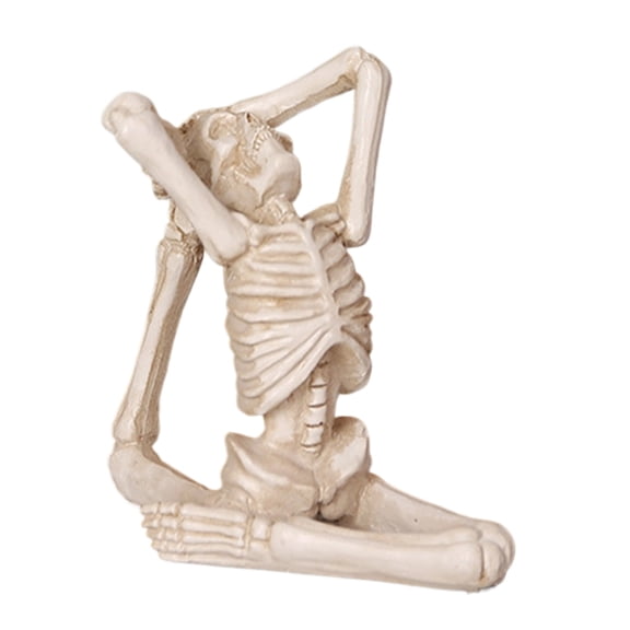 Meditating Skull Resin Statue - Halloween Skeleton Decor for Tabletop, Shelf, or Mantel Displays