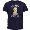 thumbnail image 1 of Meditating Sloth Breathe Let It Go Mens T Shirt Navy MD, 1 of 1