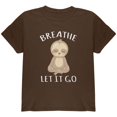 thumbnail image 1 of Meditating Sloth Breathe Let It Go Youth T Shirt Brown YXL, 1 of 1