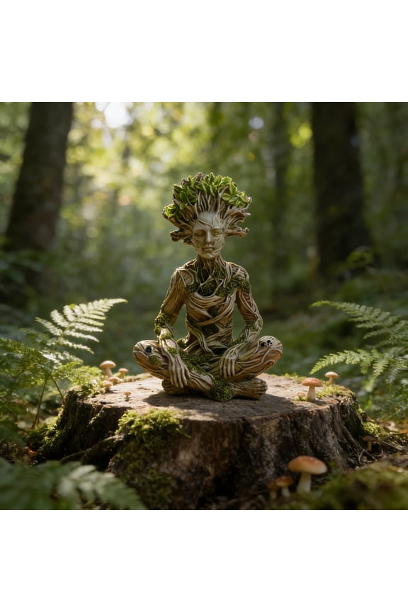 Meditating Tree Man Resin Man Figurine For Yoga Patio Home Decor