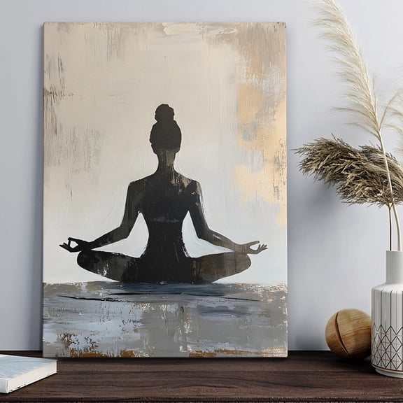 Meditating Woman Yoga Poster Minimalist Zen UNFRAMED Poster, Wall Art for Decor, Present, 12x18