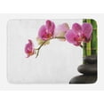 thumbnail image 1 of Meditation Bath Mat, Spa Stones with Orchid and Bamboo Stems Yoga Chakra Zen Spiritual Image, Non-Slip Plush Mat Bathroom Kitchen Laundry Room Decor, 29.5 X 17.5 Inches, Fuchsia Green Grey, Ambesonne, 1 of 2