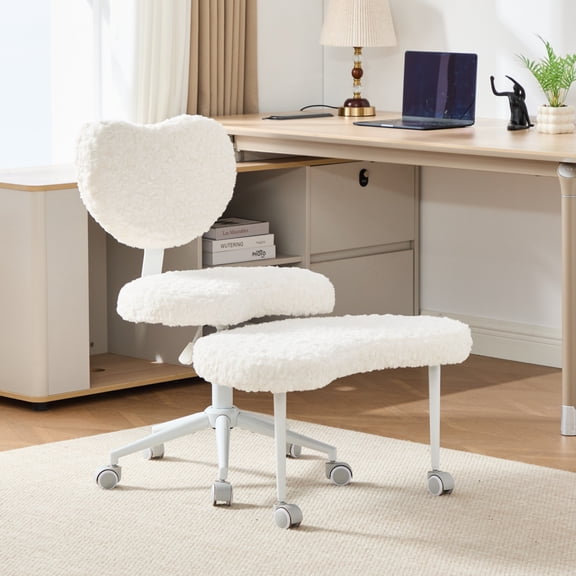 Meditation Chair, Cross Legged Desk Chair with Wheels & Adjustable Stool, ADHD Active Seating Chair with Lumbar Support, Flexible Seating for Home Office,Beige