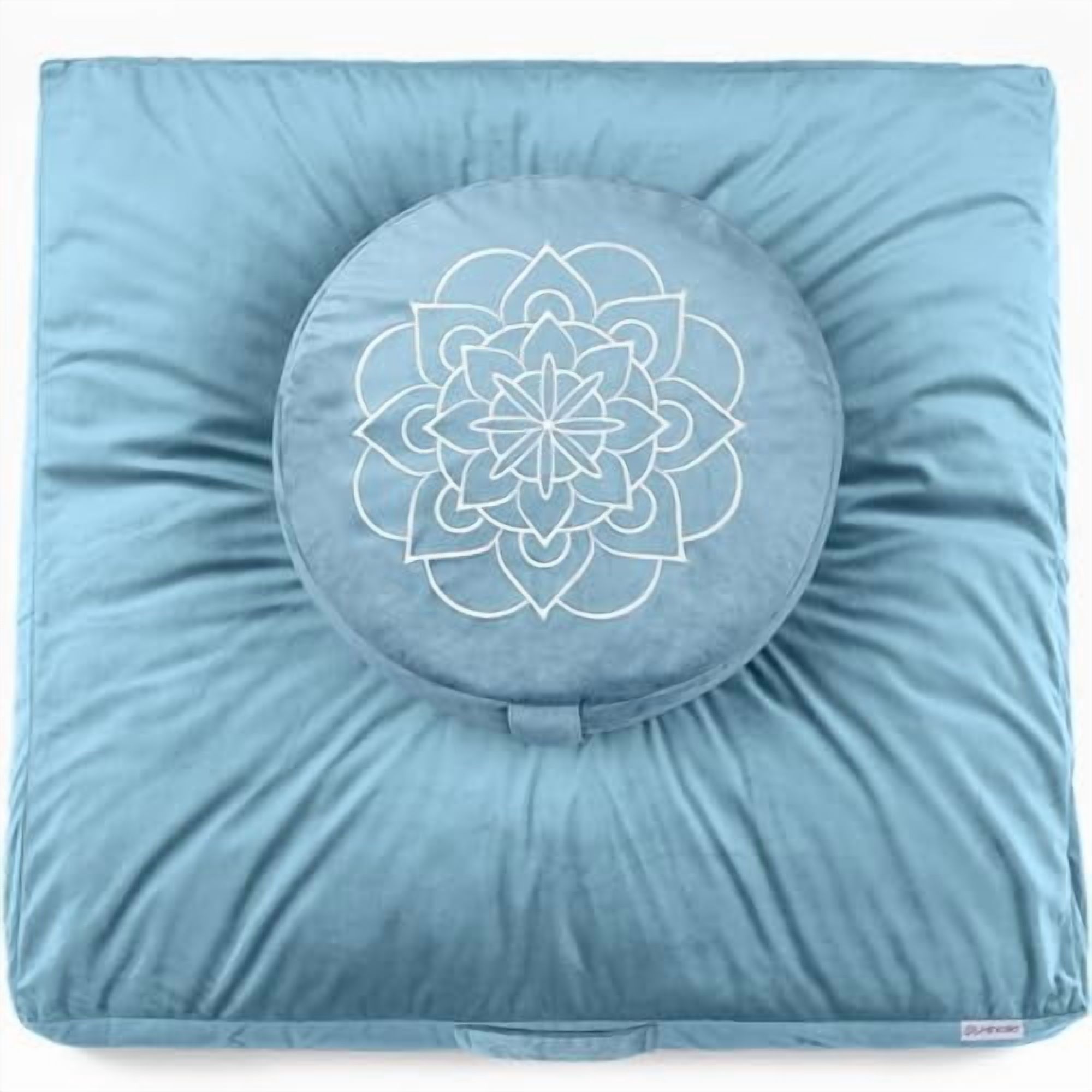 Meditation Cushion Set Large Velvet Floor Pillow & Traditional Tibetan ...