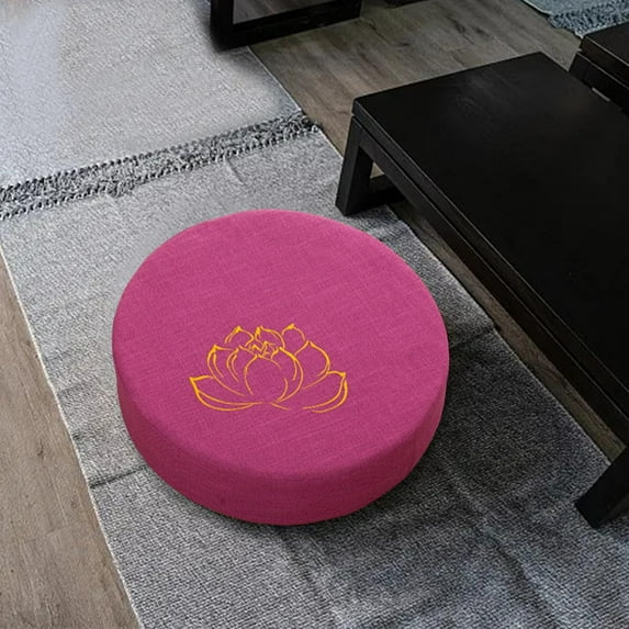 Meditation Cushion Washable 40cm Dia Traditional Tibetan Meditation Pillow Comfortable Floor Pillow for Outdoor Meditation Holiday Gifts Rose Red 6cm