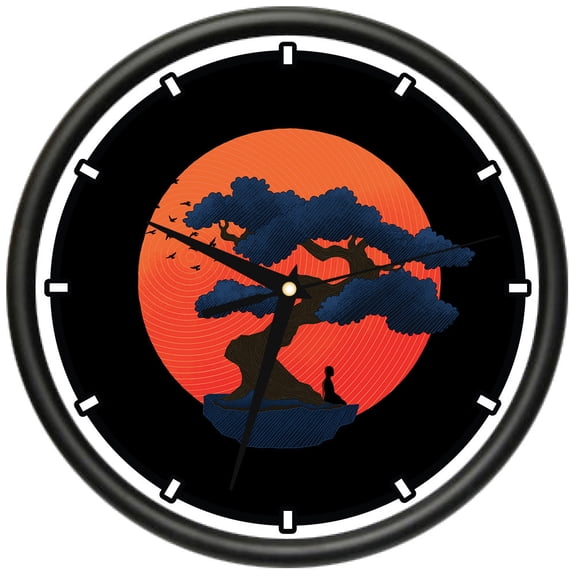 Meditation Design Wall Clock | Precision Quartz Movement | Décor For School Class Office Bedroom Decoration