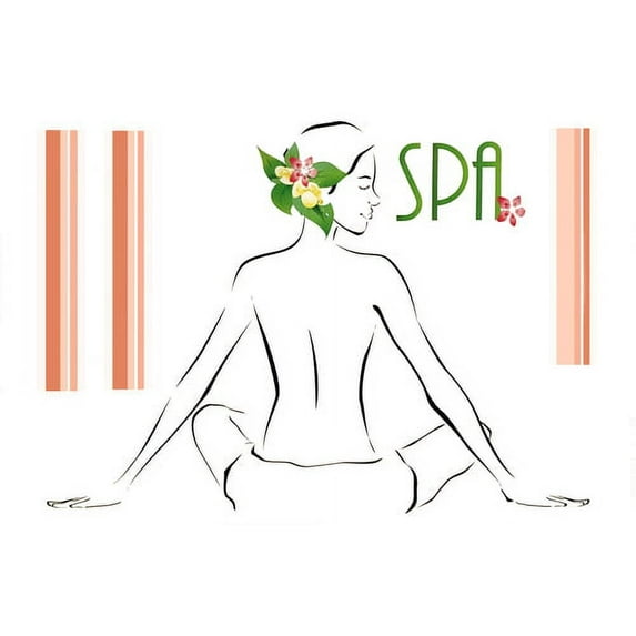 Meditation Female Back Style Easy Peel and Stick DIY Wall Decal Adhesive Sticker for Home, Office, Workplace, Spa, Nail Salon, Beauty Salon, Nursery, Playroom and Classroom Decor