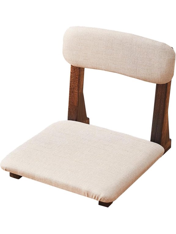 Meditation Floor Chair with Back Support, Tatami Seat | Ergonomic back support for floor sitting, Paulowniawood nonfolding frame, 5min assembly for tatami, kotatsu