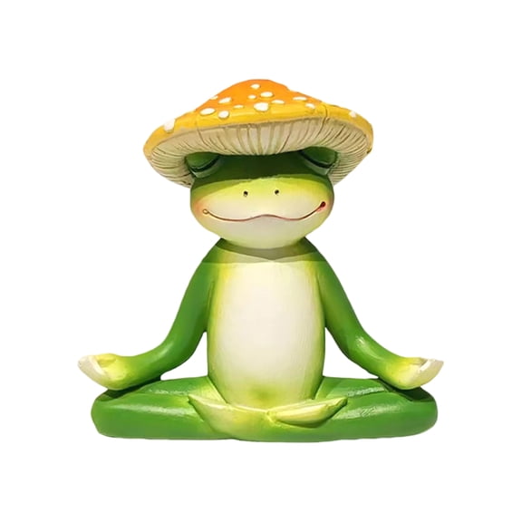Meditation Frog Resin Statue – Yoga Pose Frog Figurine, Cute Rabbit & Turtle Desk Ornament, Resin Home, Patio, Office, Garden Tabletop Decoration, Indoor Outdoor Plant Accent, Relaxing Zen Decor