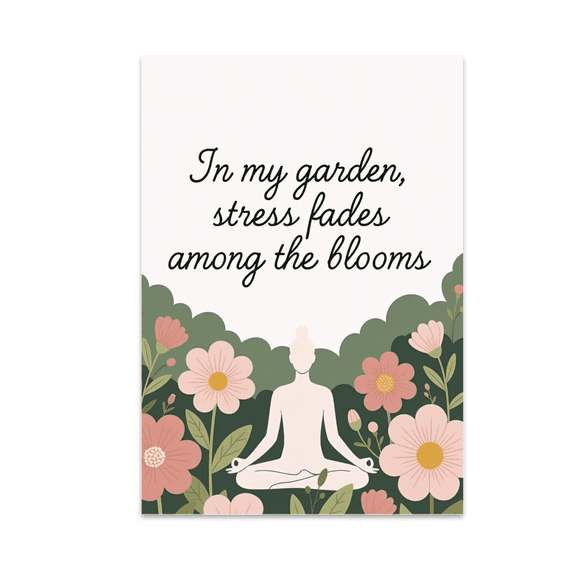 Meditation Garden Wall Decor - Mindfulness Meditation Seeker - 13x19 Poster Print